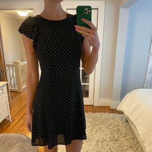 Black polka dot dress